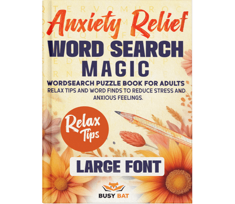 anxiety relief word search for adults