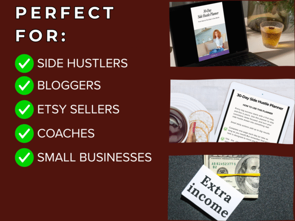 30-Day Side Hustle Planner + 26 Pinterest Templates | Canva Bundle - Image 2